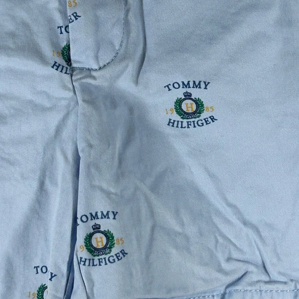 Tommy Hilfiger Womens Preppy Old Money Logo Embroidered Chino Shorts Blue 00